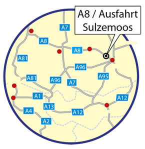 Anfahrt Glück Freiezeitfahrzeuge, Sulzemoos bei München